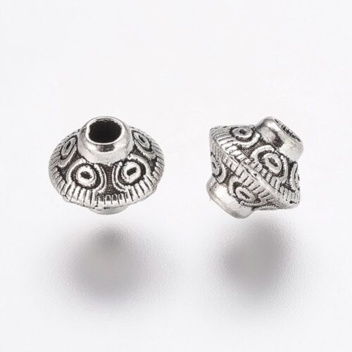 Antique Silver Floral Metal Beads