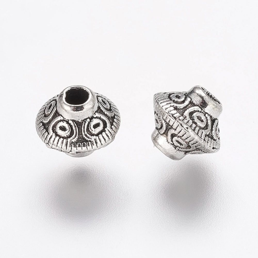 Antique Silver Floral Metal Beads