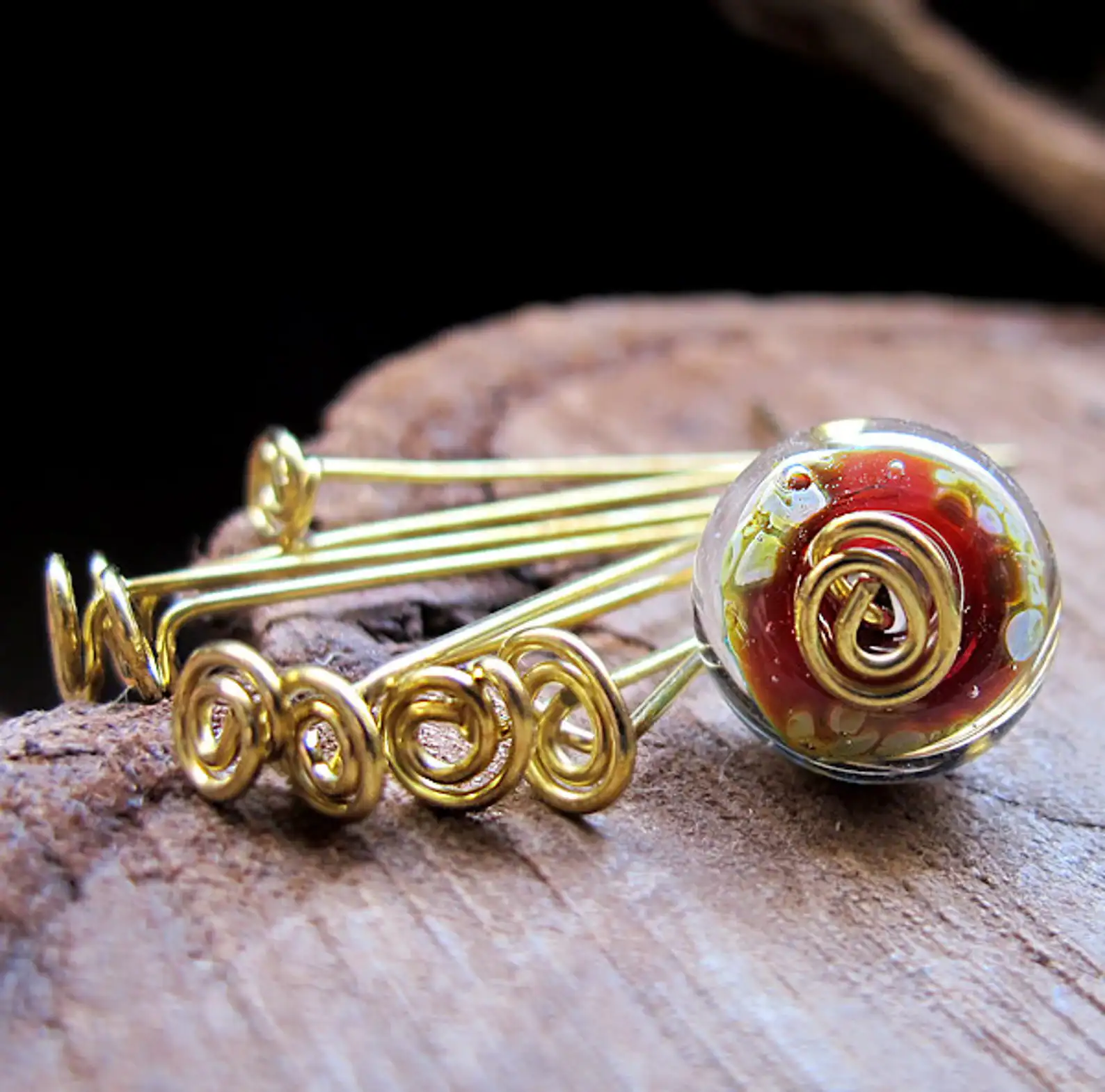 Sterling silver eye pins for linked necklace components