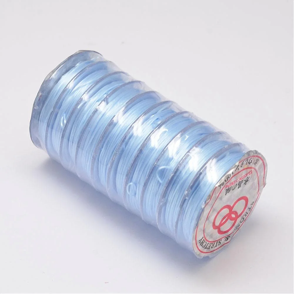 Light blue elastic bracelet cord single roll soft sky blue strong and stretchy jewellery making cord Australia