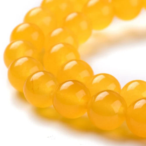 Natural Jade Gold Glass Beads 8mm Round