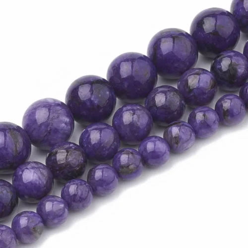 Natural Chalcedony Charoite Gemstones Beads 8mm Round