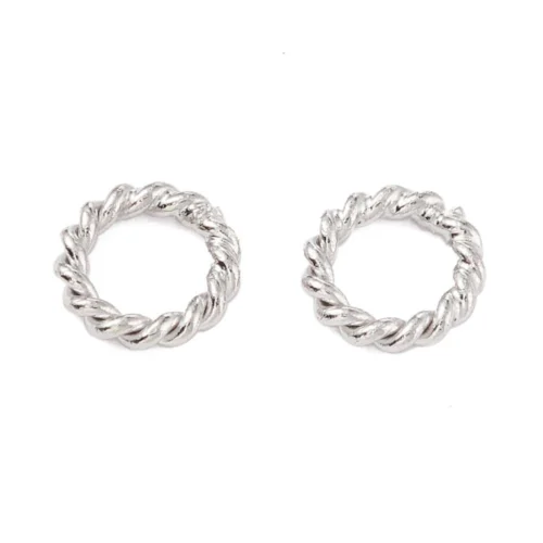 6mm twisted silver jump rings rope braid texture bright silver finish jewellery making findings Australia
