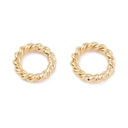 24K gold plated closed jump rings large hammered chipped surface dazzling warm gold finish jewellery making Australia