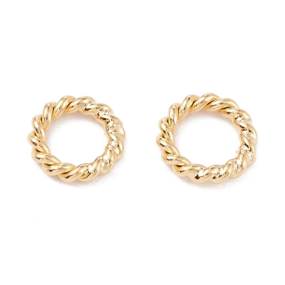 24K gold plated closed jump rings large hammered chipped surface dazzling warm gold finish jewellery making Australia