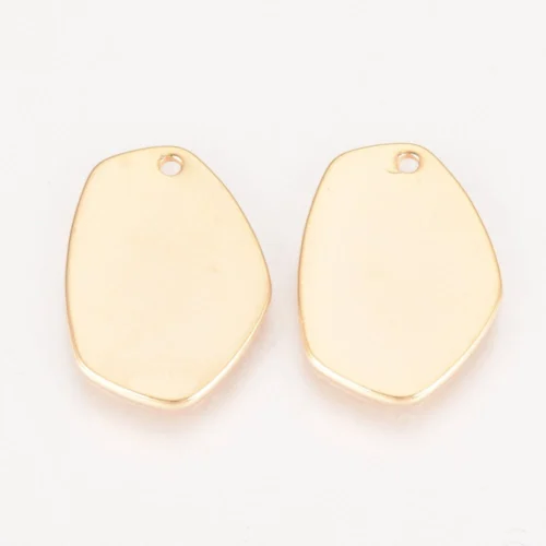Real 18K gold plated brass pendants organic free-form shape mirror flat surface warm rich gold finish jewellery making Australia