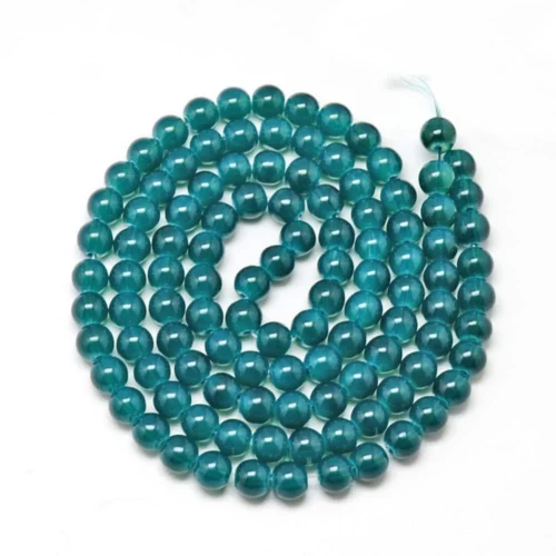 Dark Cyan Opalite Glass Beads 8mm Round